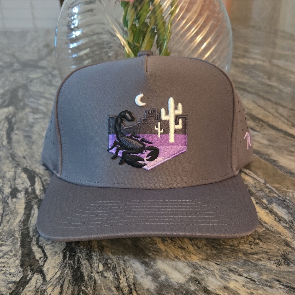 Gray Cap with Scorpion and Cactus Design